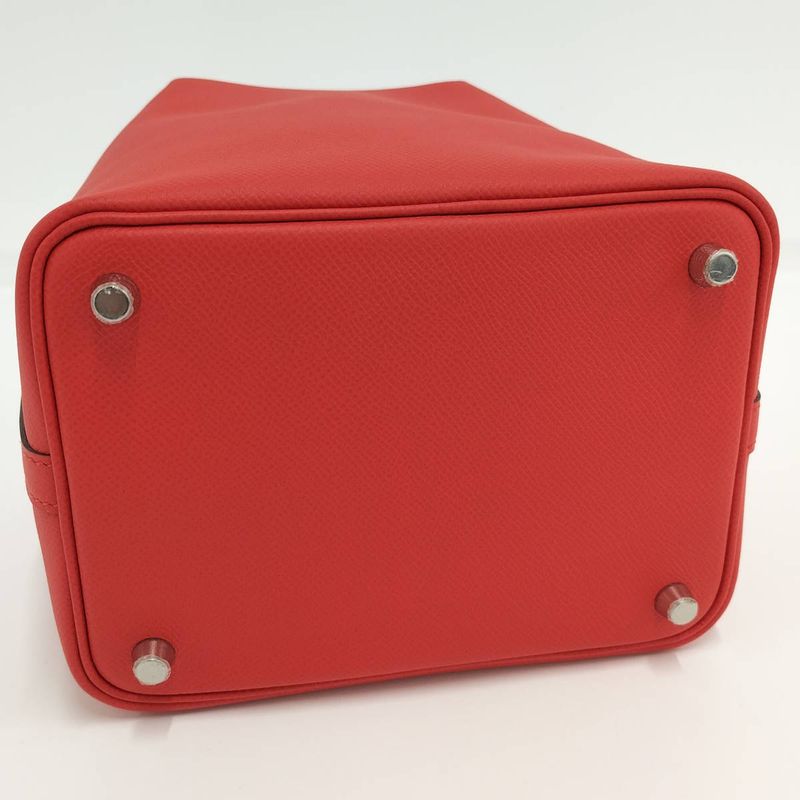 Hermes Picotin Lock Tresage 18 Handbag Epson Leather Rouge Cou Red Engraved — view 4