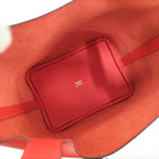 Hermes Picotin Lock Tresage 18 Handbag Epson Leather Rouge Cou Red Engraved — view 8