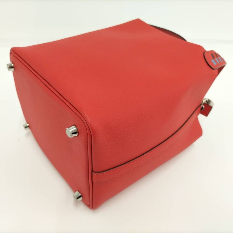 Hermes Picotin Lock Tresage 18 Handbag Epson Leather Rouge Cou Red Engraved — view 5