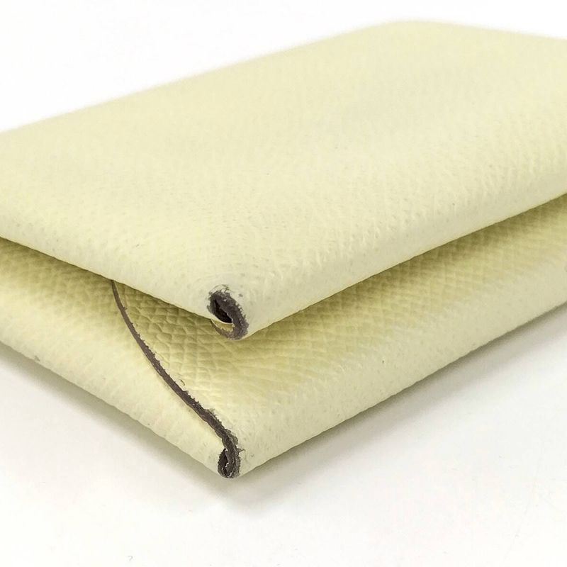 Hermes Calvi Duo Coin Case Vaux Epson Yellow Tone Stamped — view 5