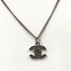 Chanel Necklace Coco Rhinestone Silver Plated 09 — view 3