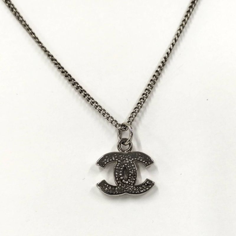 Chanel Necklace Coco Rhinestone Silver Plated 09 — view 3