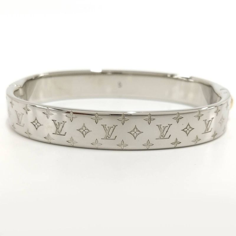 Louis Vuitton Cuff Nanogram Bracelet S Size Plated Gold Silver — view 5