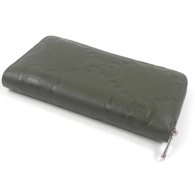 Gucci Leather Jumbo GG Round Zip Long Wallet Organizer — view 3