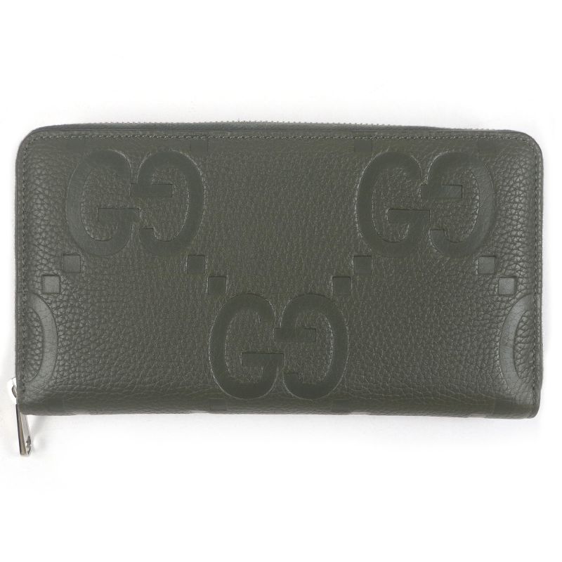 Gucci Leather Jumbo GG Round Zip Long Wallet Organizer — view 2