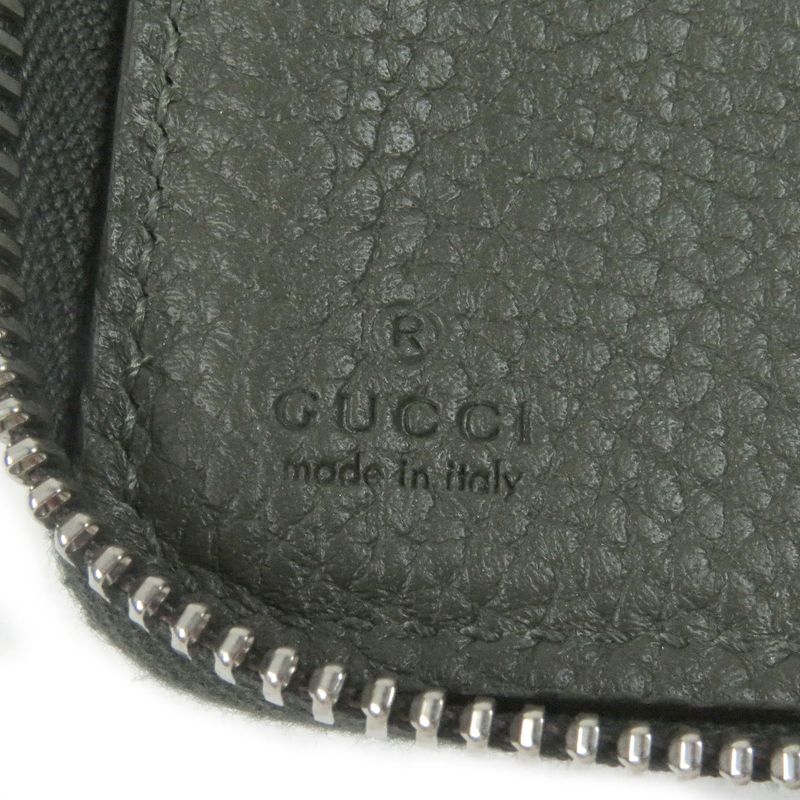 Gucci Leather Jumbo GG Round Zip Long Wallet Organizer — view 8