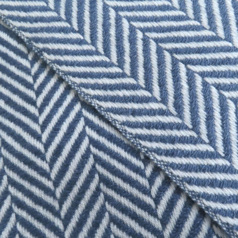 Hermes 100% Cashmere Chevron Patterned Large Scarf Shawl With Cowhide Blunt — view 6