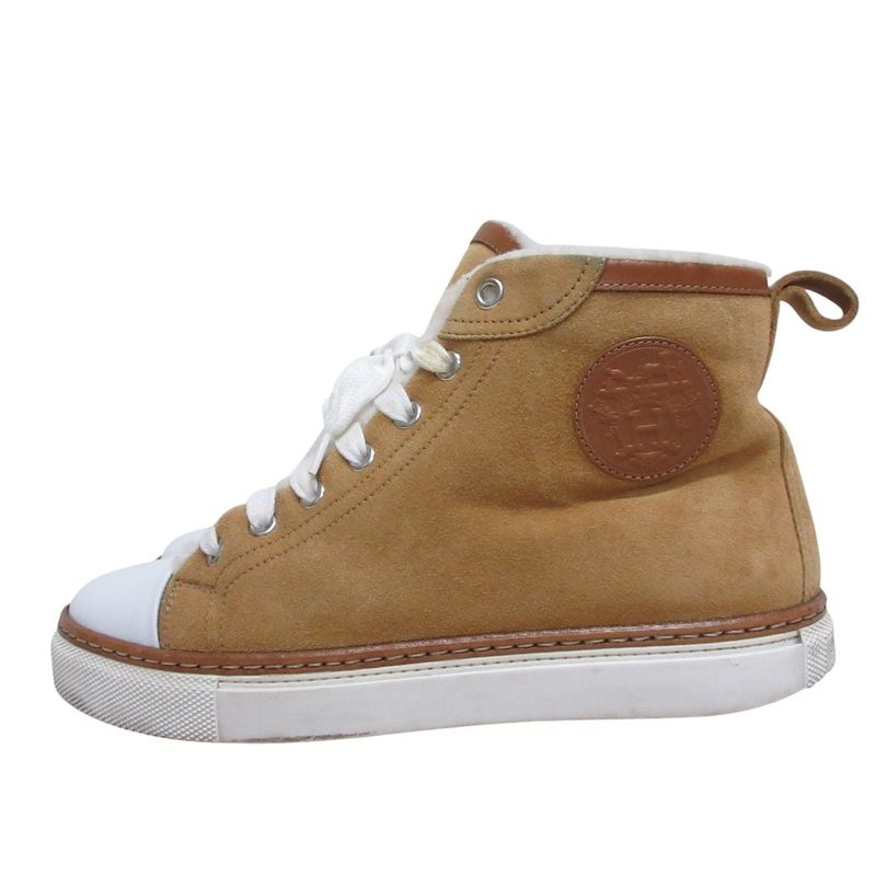 Hermes Jimmy Mouton High Cut Sneakers 36 1/2 — view 3
