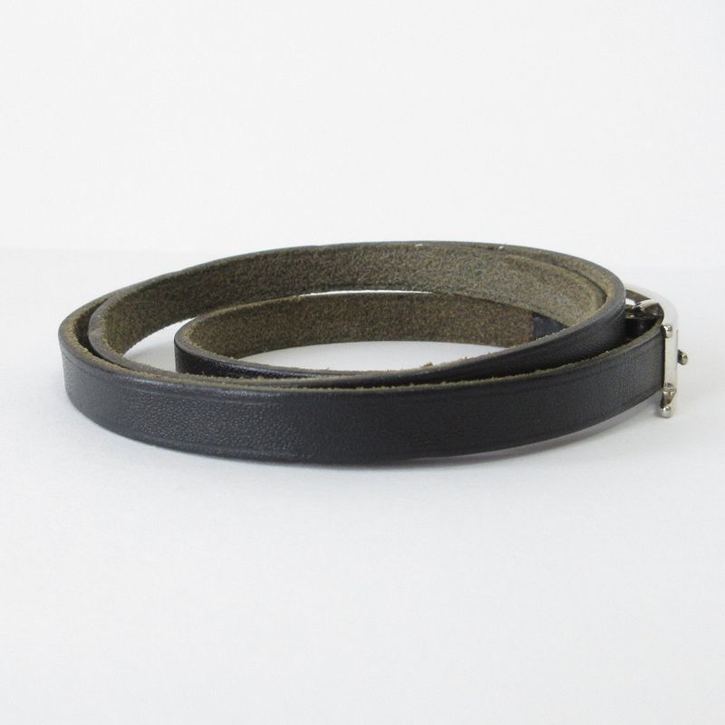 Hermes Api 3 Doubletour 2-Strand Bracelet Box Calf Black Silver Color — view 7