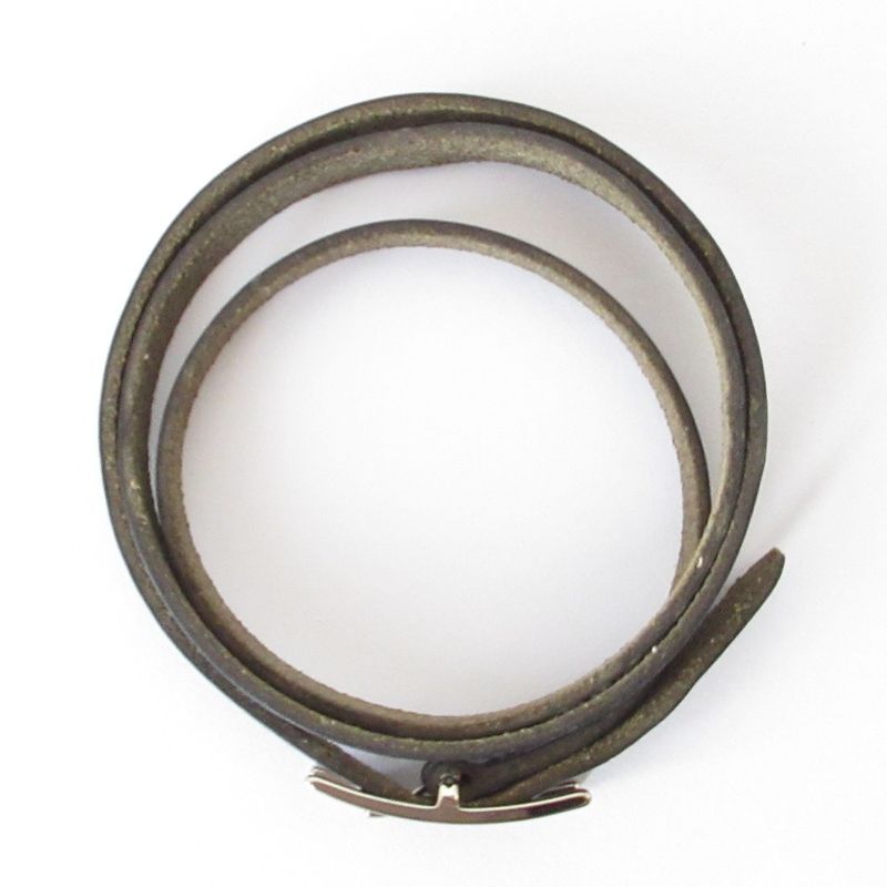 Hermes Api 3 Doubletour 2-Strand Bracelet Box Calf Black Silver Color — view 5