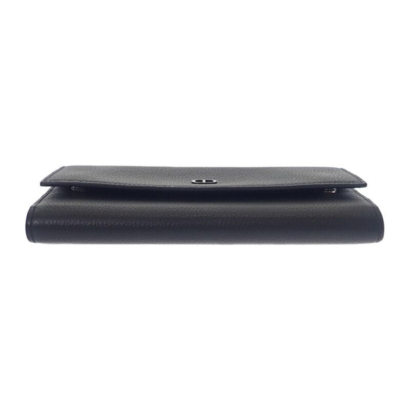 Dior Long Flap Wallet 2 Cdi h00 N Calf Black Silver Hardware — view 5