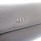 Dior Long Flap Wallet 2 Cdi h00 N Calf Black Silver Hardware — view 6