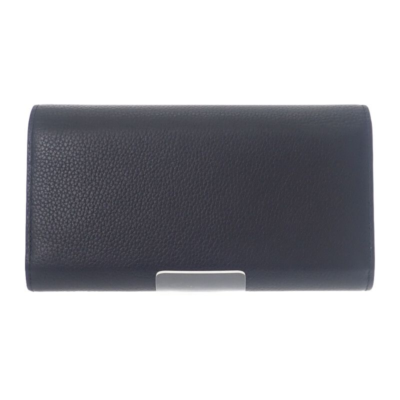 Dior Long Flap Wallet 2 Cdi h00 N Calf Black Silver Hardware — view 2