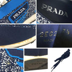 Prada Sneakers 7.5 Size Navy Blue Knit Shoes — view 3