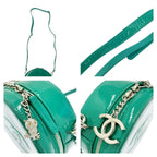 Chanel Patent Leather Round As Earth Chain Shoulder Bag Green — view 9