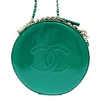 Chanel Patent Leather Round As Earth Chain Shoulder Bag Green — view 5
