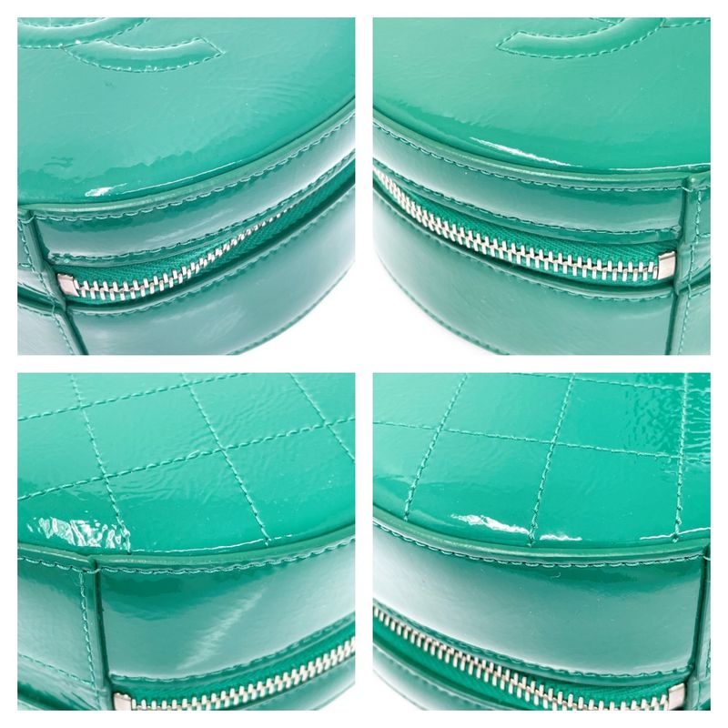 Chanel Patent Leather Round As Earth Chain Shoulder Bag Green — view 8