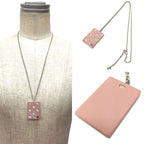 Chanel Plate Necklace Heart Rhinestone Pink Plastic Accessories — view 3
