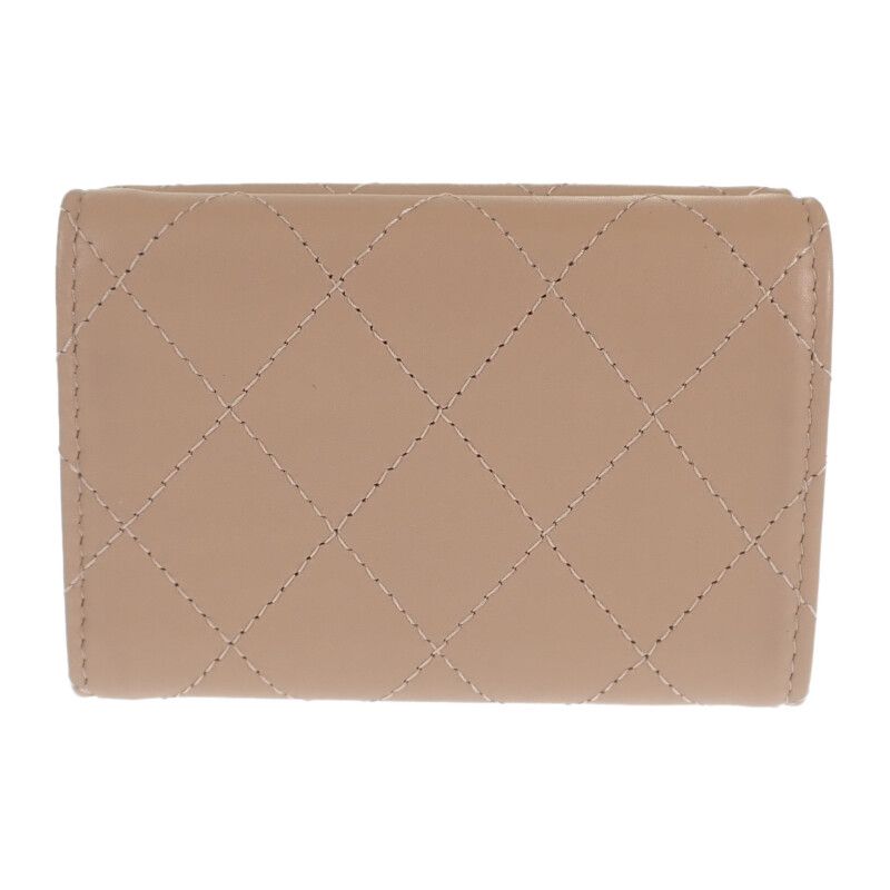 Chanel Small Flap Wallet Ap3882 nw781 Trifold Calf Beige — view 3