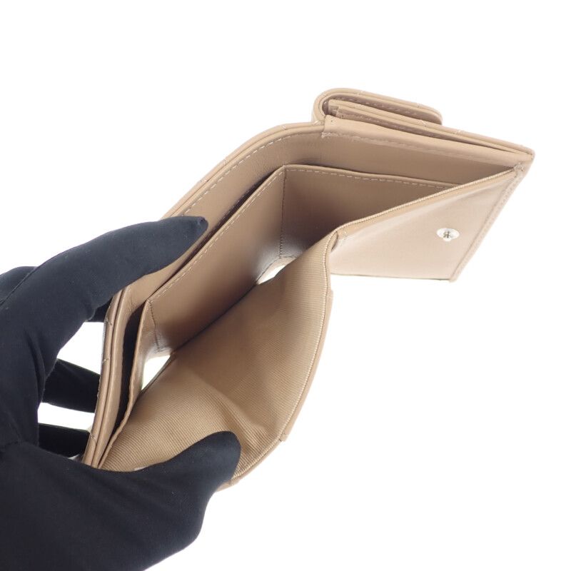 Chanel Small Flap Wallet Ap3882 nw781 Trifold Calf Beige — view 5