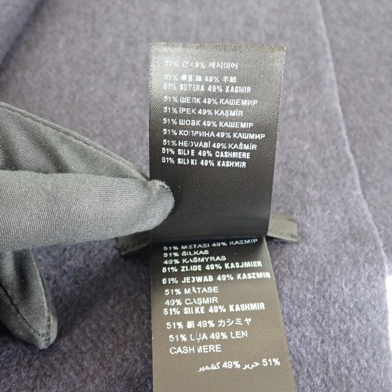 Prada Triangle Logo 2 Fs047 Cop f0008 Scarf Silk Cashmere Navy — view 6