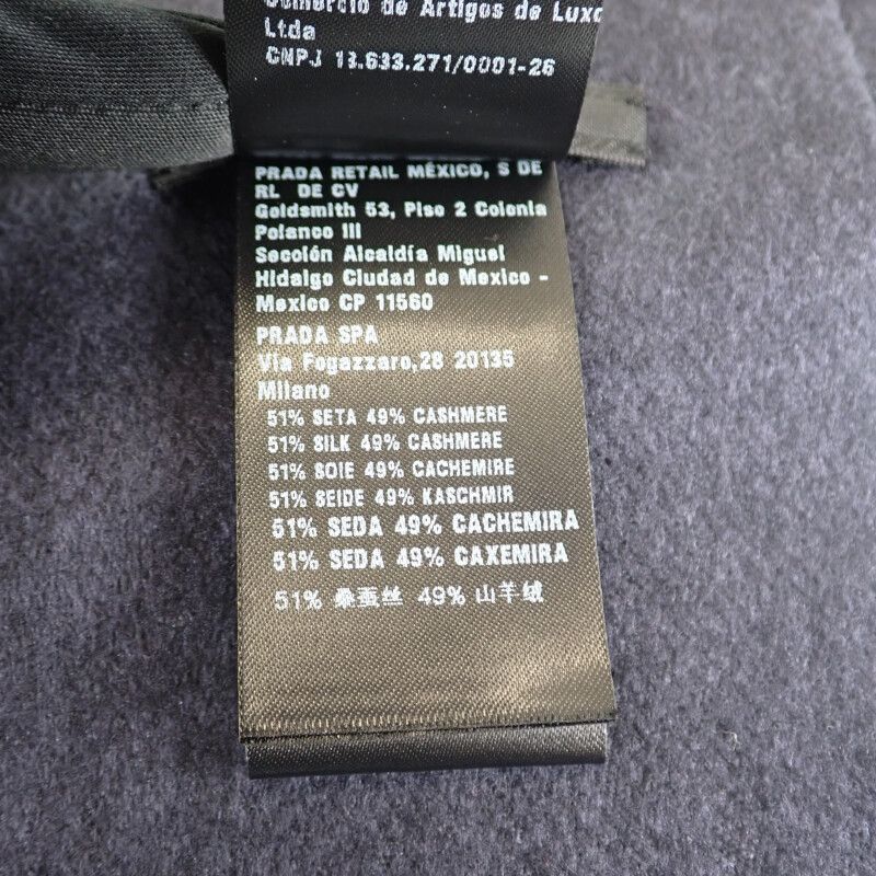 Prada Triangle Logo 2 Fs047 Cop f0008 Scarf Silk Cashmere Navy — view 5