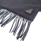 Prada Triangle Logo 2 Fs047 Cop f0008 Scarf Silk Cashmere Navy — view 3