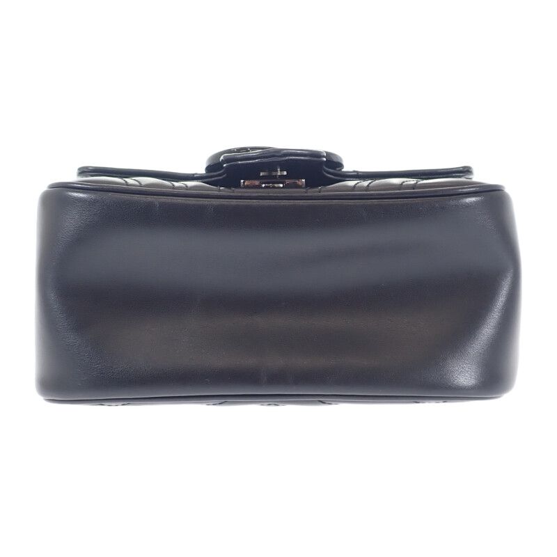 Gucci GG Marmont Quilted Leather Chain Shoulder Bag Calf Black — view 6