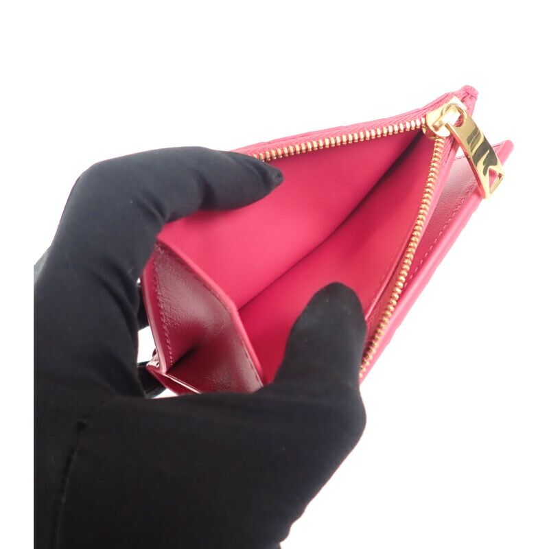 Bottega Veneta Small Wallet Bifold Intrecciato Pink — view 6
