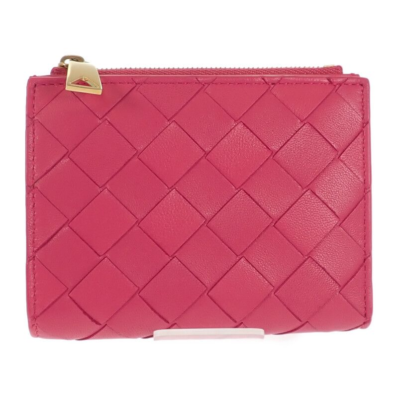 Bottega Veneta Small Wallet Bifold Intrecciato Pink — view 2