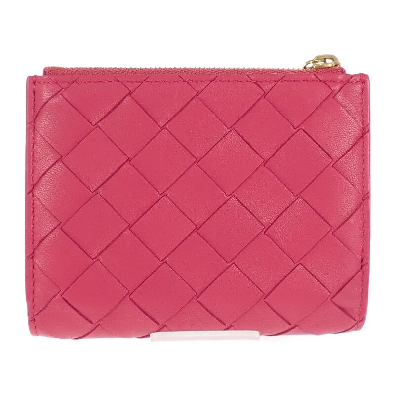 Bottega Veneta Small Wallet Bifold Intrecciato Pink — view 3
