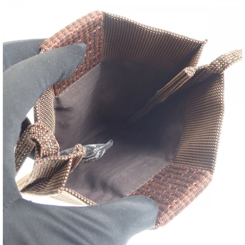 Hermes Her Line Pochette Shoulder Bag Canvas Brown — view 4