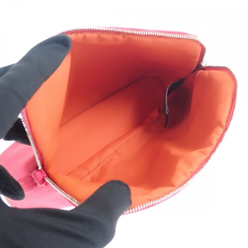 Hermes Bolide Mini 20 Pouch Canvas Leather Pink — view 6