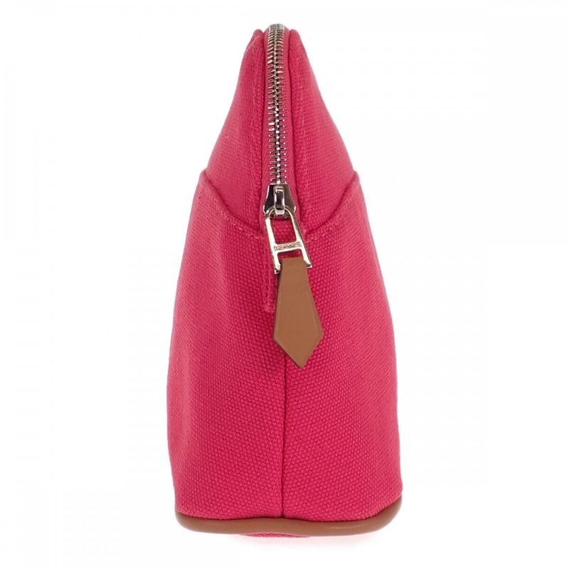 Hermes Bolide Mini 20 Pouch Canvas Leather Pink — view 3