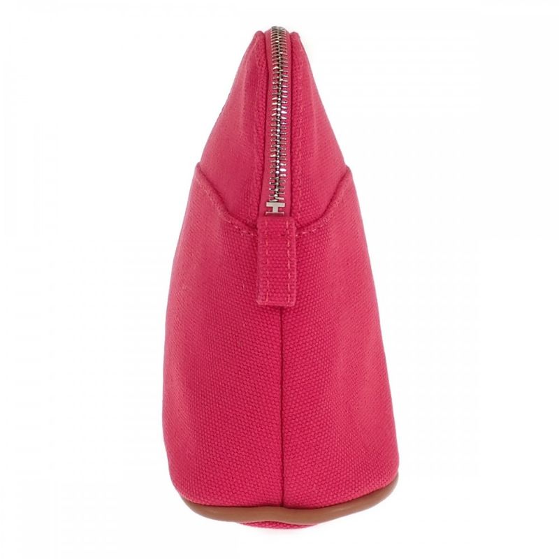 Hermes Bolide Mini 20 Pouch Canvas Leather Pink — view 4
