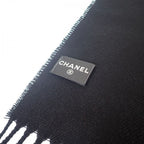 Chanel Coco Mark Scarf Wool Cashmere Black — view 4