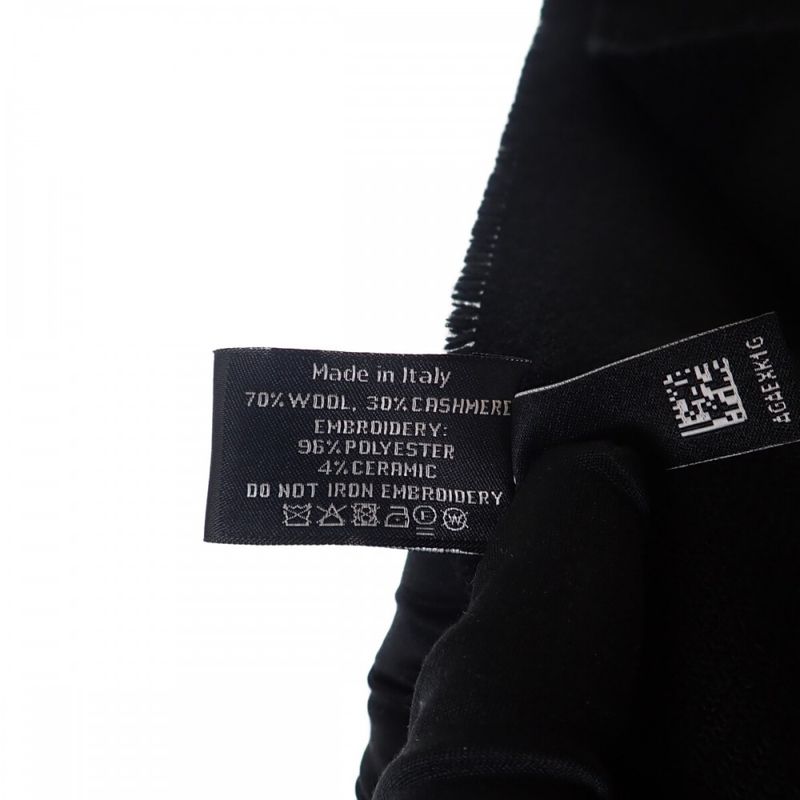 Chanel Coco Mark Scarf Wool Cashmere Black — view 6