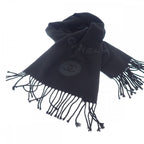 Chanel Coco Mark Scarf Wool Cashmere Black — view 7