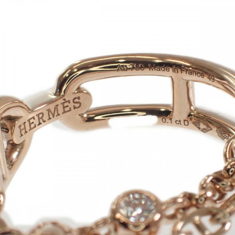 Hermes Chaine D'ancre Chaos B 00049 Ring 18K Pink Gold 9 — view 5