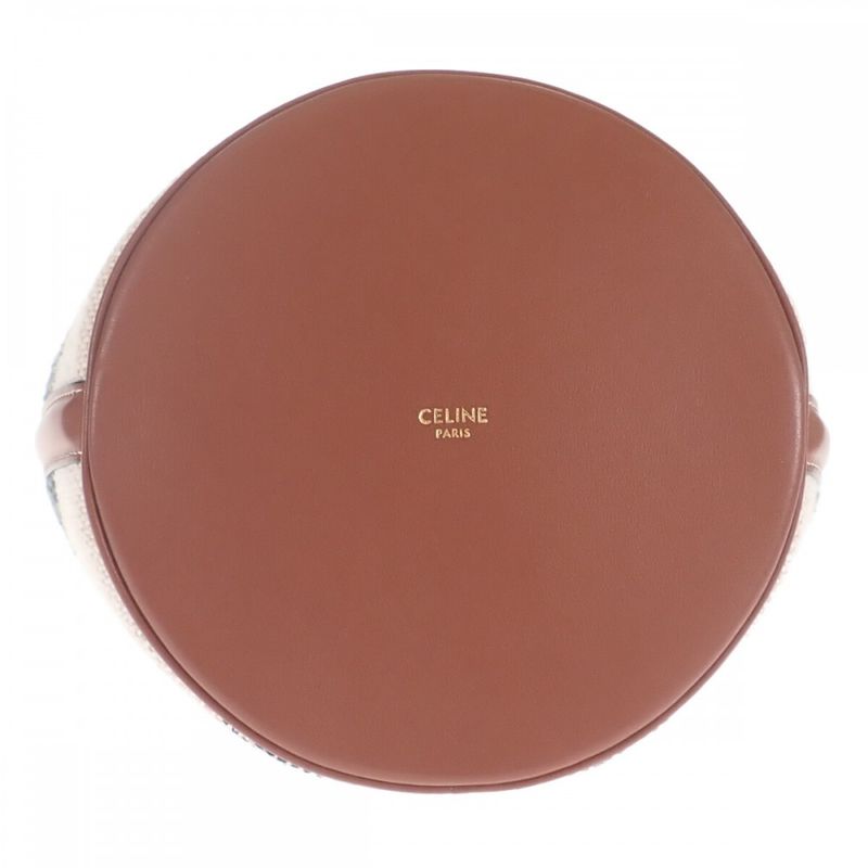 Celine Teen Bucket 16 erf.01 wb Shoulder Bag Canvas Leather White — view 4