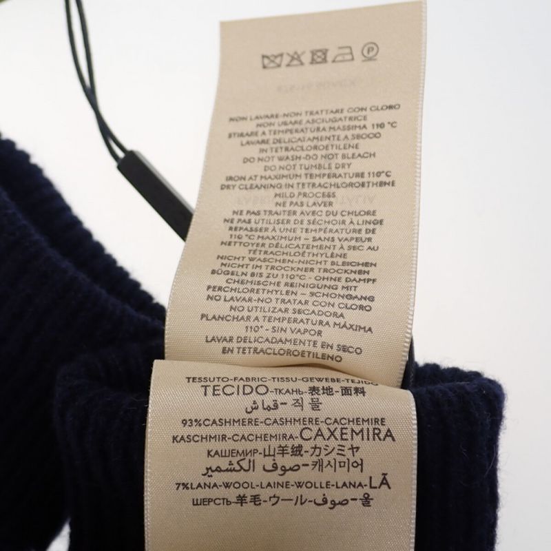 Gucci GG Logo Gloves S 4 Gacx 4179 Cashmere Wool Navy — view 4