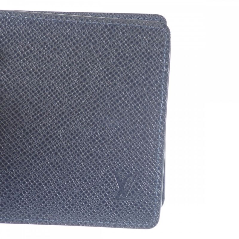 Louis Vuitton Portefeuille Bifold Wallet Taiga Blue Marlene — view 7