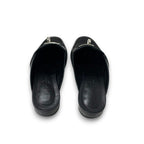 Hermes Oz Flat Shoes Leather Black Silver Kelly Hardware Mules — view 5