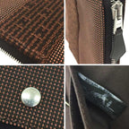 Hermes Her Line Purses PM Fold Wallet Nylon Canvas Brown — view 3