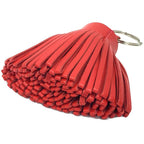 Hermes Carmen Key Holder Ring Fringe Charm Leather Red — view 2