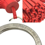Hermes Carmen Key Holder Ring Fringe Charm Leather Red — view 3
