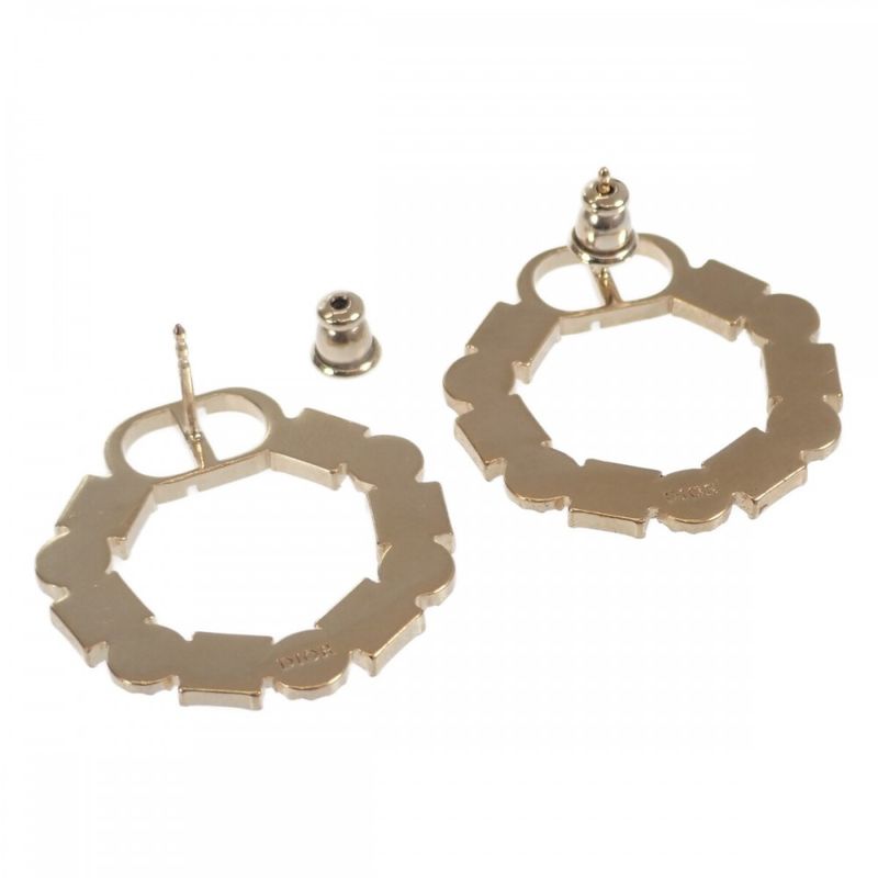 Christian Dior Petit CD E1858 Ptccy Earrings Metal Black Crystal Gold — view 4