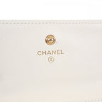 Chanel 19 Flap Wallet Ap2809 Trifold Lambskin White Gold Hardware — view 6