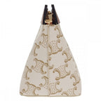 Celine Small Travel 10 C762 djp.01 ta Pouch Polyurethane Leather White — view 4