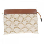 Celine Small Travel 10 C762 djp.01 ta Pouch Polyurethane Leather White — view 2